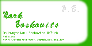 mark boskovits business card